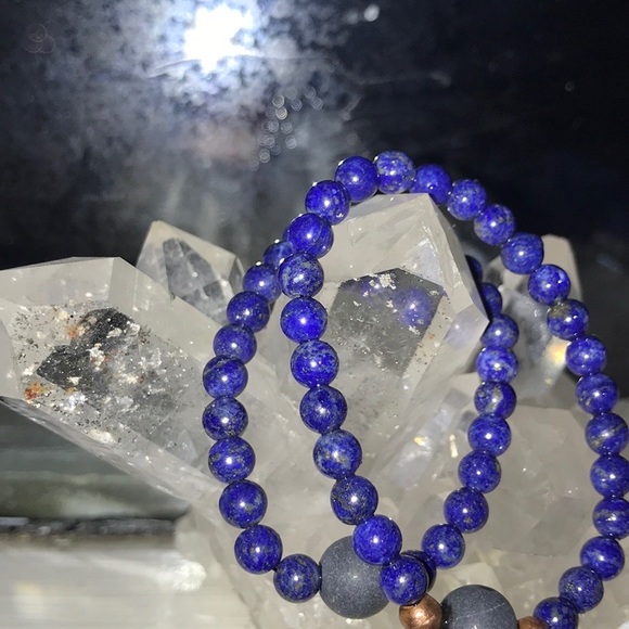 Child’s Lapis Lazuli Stretchy Crystal Bracelet - Picture 5 of 10